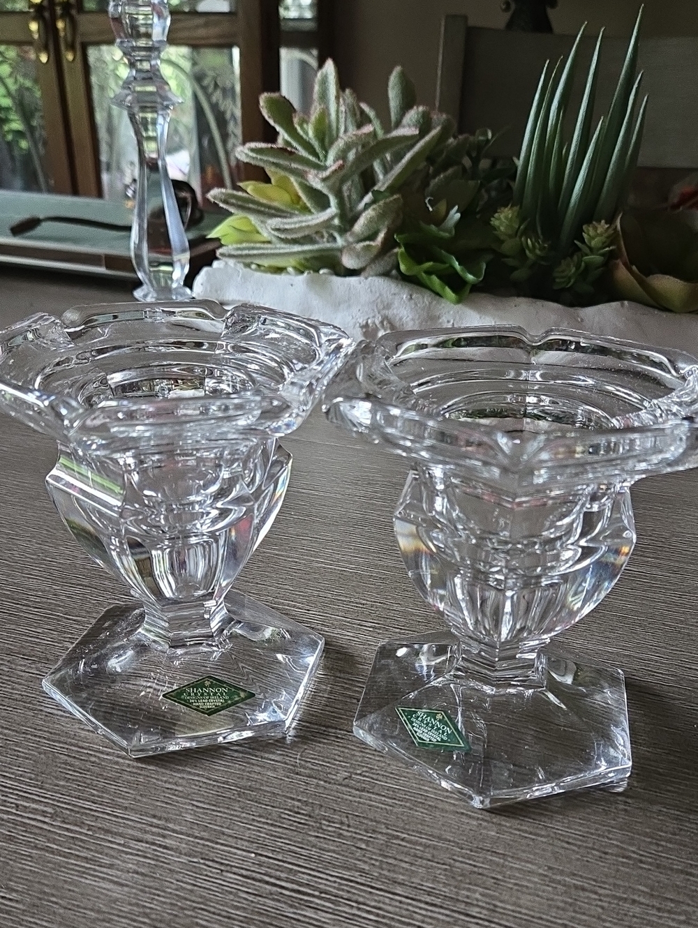 Shannon Crystal Candle Holders - Pair